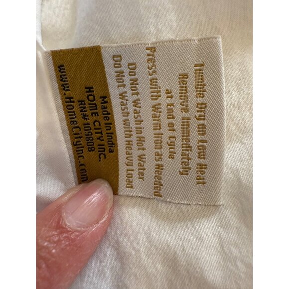 Pair of king Superior Embroidered Bird & Branches White Cotton Pillowcases boho - Picture 11 of 11